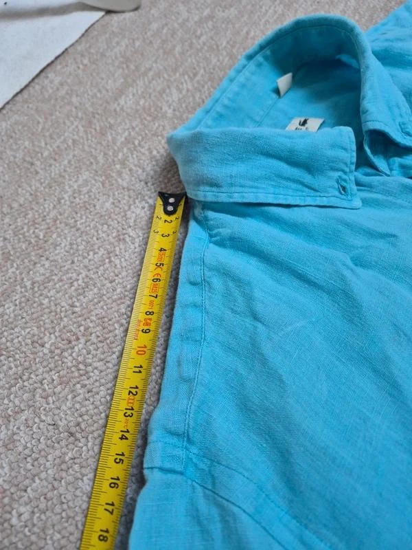 Lacoste Chemise Lin Bleu Turquoise FR 41 L – photo 10